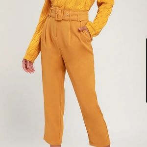 Lulus Mustard Yellow Trousers